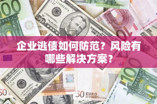 济南企业逃债如何防范？风险有哪些解决方案？